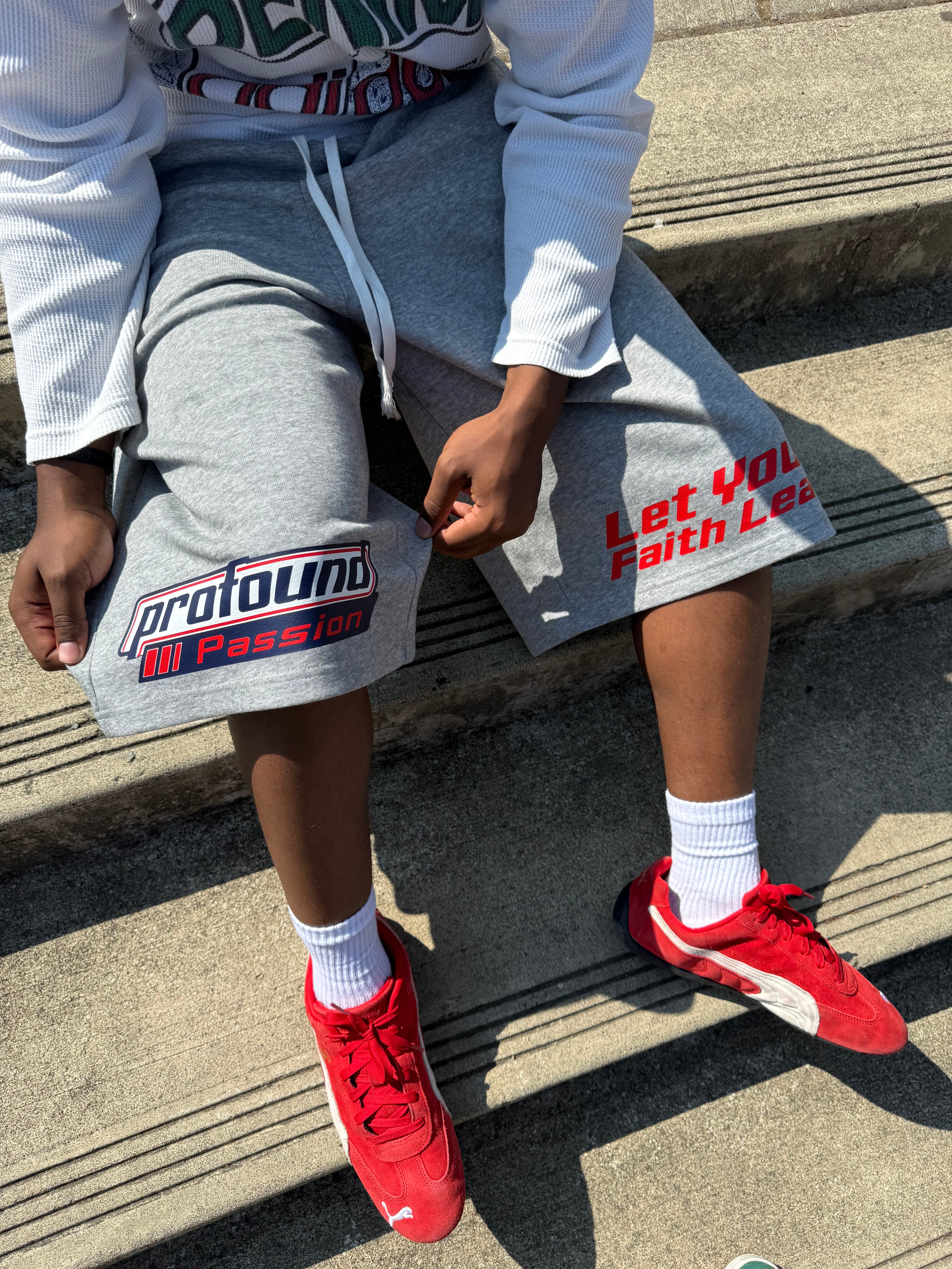 “Let Your Faith Lead” Plaid Waistband Shorts