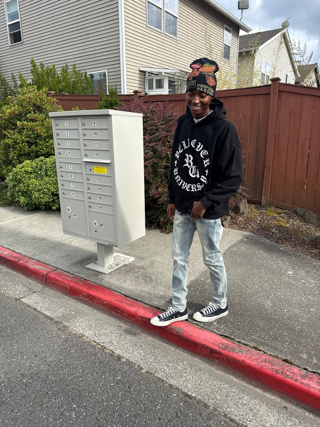 “Believer University” Oversized Drawstring Hem Hoodie
