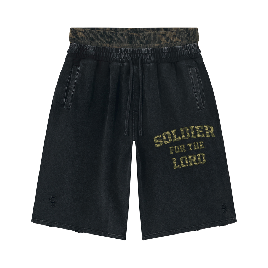 “Soldier For The Lord”  Wide Leg 3/4 Sweat shorts