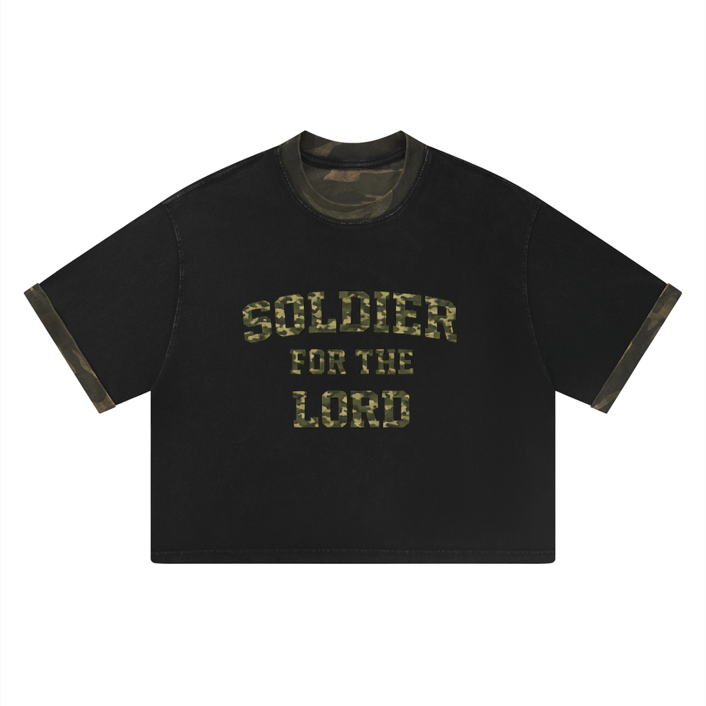 “Soldier For The Lord” Boxy Panel T-Shirt