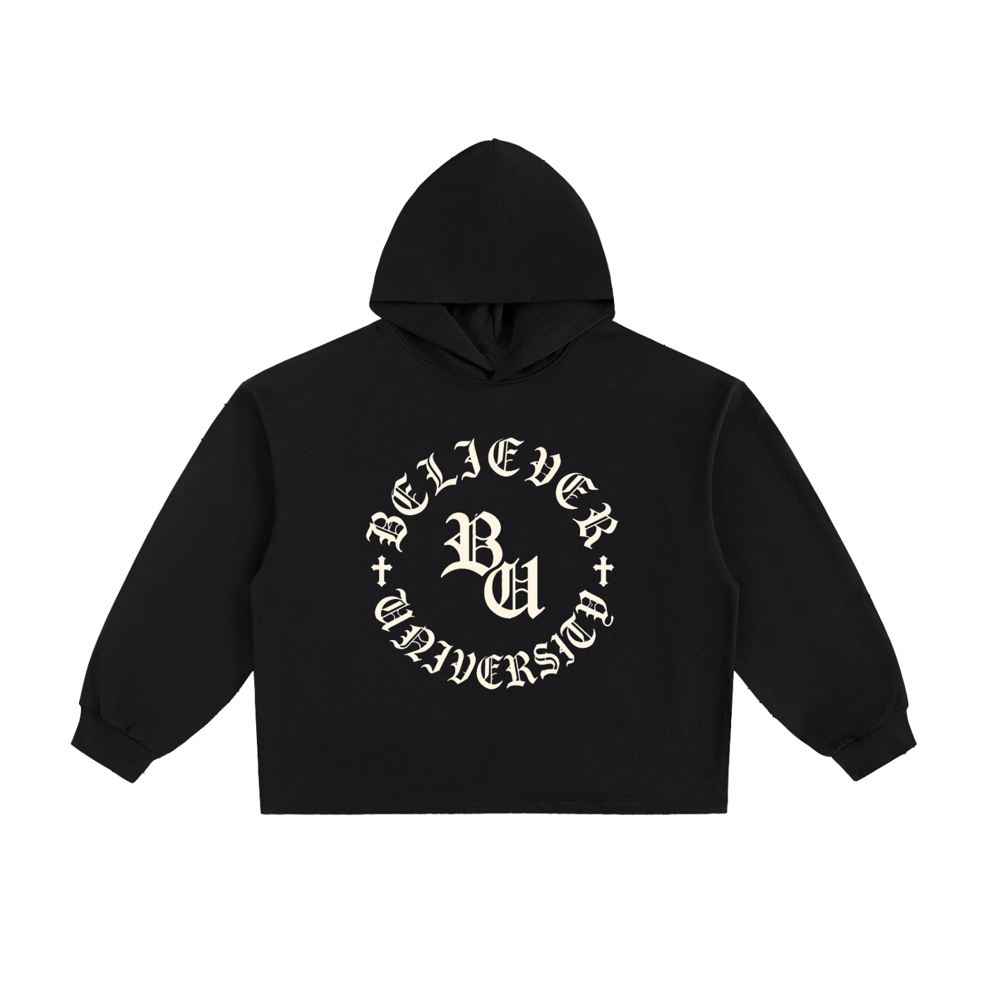“Believer University” Oversized Drawstring Hem Hoodie